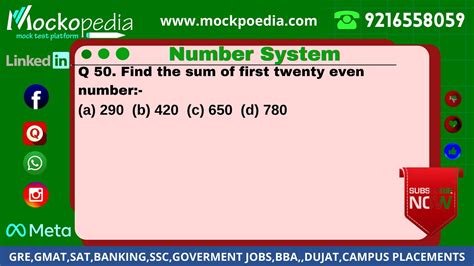 Sum of the first 20 Even Numbers .